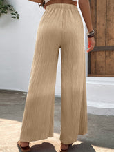 Strukturierte Hose mit weitem Bein und hoher Taille